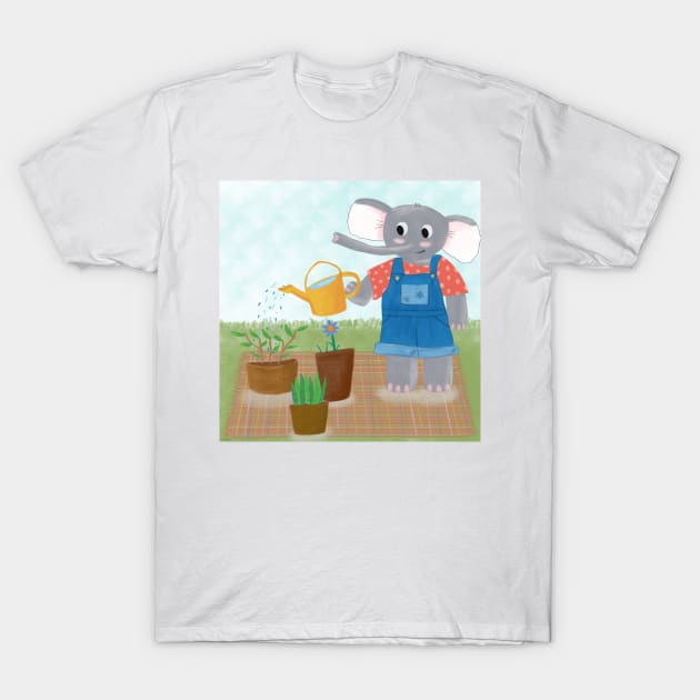 Gardening elephant T-Shirt by Charlotsart